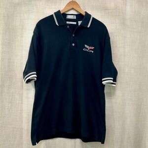 Corvette Men's LG Black Polo Shirt Embroidered GCA Munsing Wear Moisture Wicking